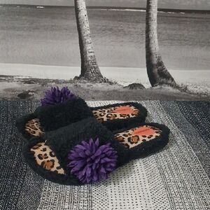 Cozy Black and Purple Women's Slippers